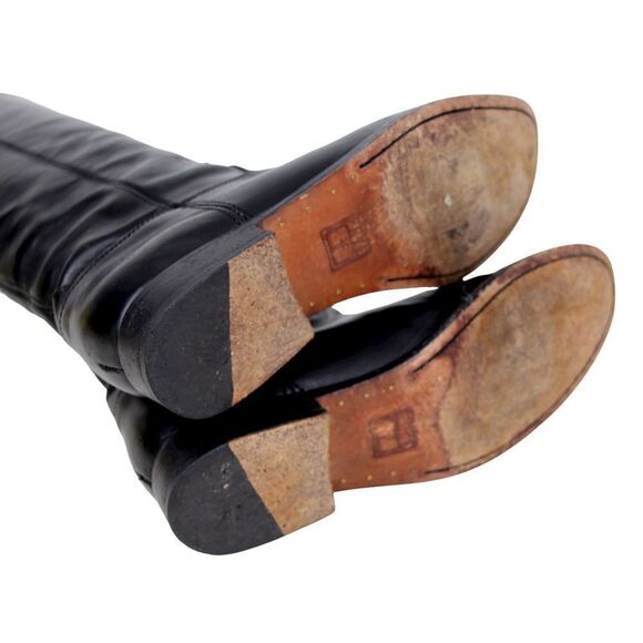 VTG FRYE BLACK GENUINE LEATHER PULL UP EQUESTRIAN RIDING BOOTS SHOES SIZE 7B - Picture 9 of 12